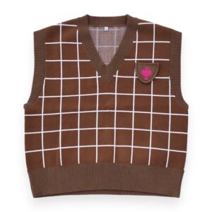 Vest with Left Pocket and Pink Heart